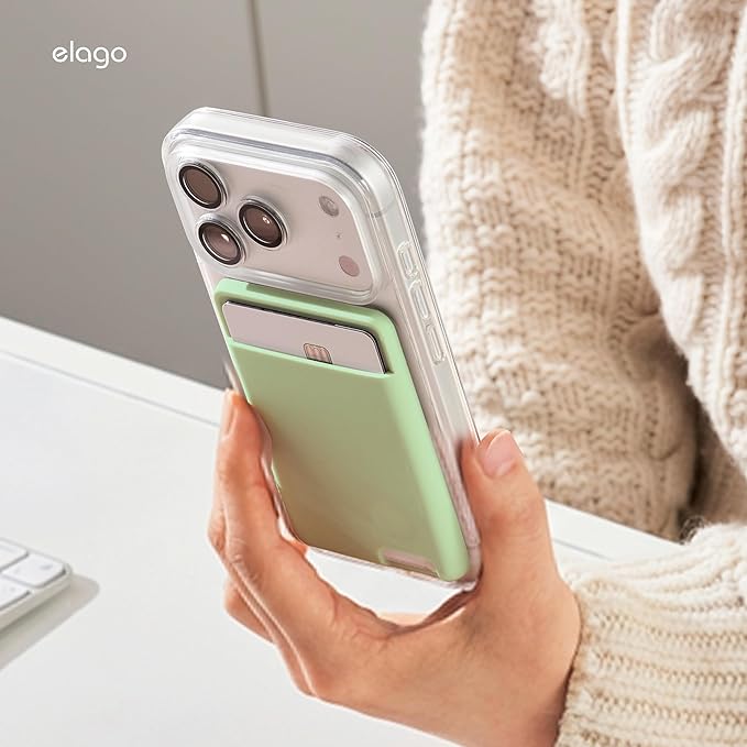 elago Magnetic Wallet Card Holder 2-Cards Compatible with MagSafe for iPhone - Secure Phone Wallet, Long Last Silicone, Scratch and Damage Protection