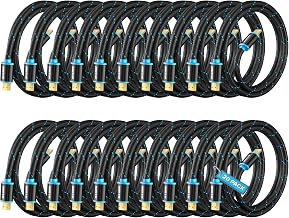 Maximm HDMI Cable 4K 10 Ft, 20 Pack, Braided, 18Gbps, HDMI 2.0, Gold-Plated - Image 1