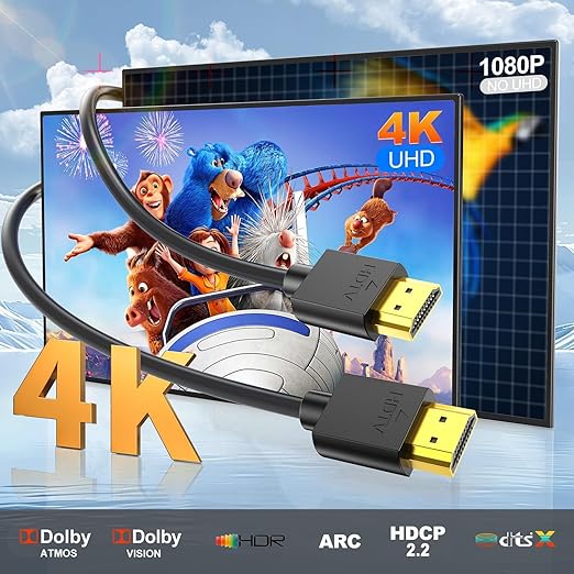6 FT HDMI Cable 20-Pack, 4K HDMI to HDMI Cable 6FT Multi-pack,Shielded HDMI 2.0 Cords 6FT with 4K@60Hz,2k@165/144Hz,HDCP 2.2, HDR, ARC & CL3 Rated | for Laptop, Monitor, TV PS5, PS4, Xbox, Soundbar
