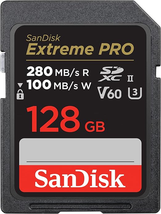 SANDISK 128GB Extreme PRO SD Memory Card, Up to 280MB/s Read Speeds, UHS-II