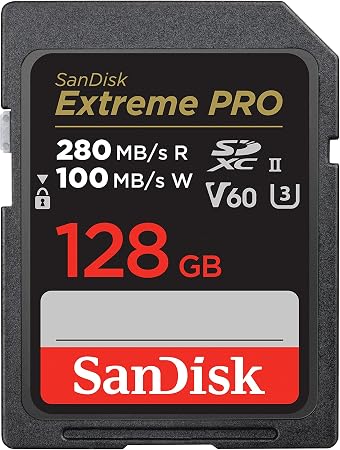 SANDISK 128GB Extreme PRO SD Memory Card, Up to 280MB/s Read Speeds, UHS-II