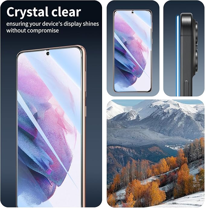 3*Screen Protector and 3*Camera Lens Protector for Samsung Galaxy S21+/S21 Plus with a Installation Alignment Aid, Tempered Glass Film, [9H Hardness][Anti-Shatter][Anti-Scratch]