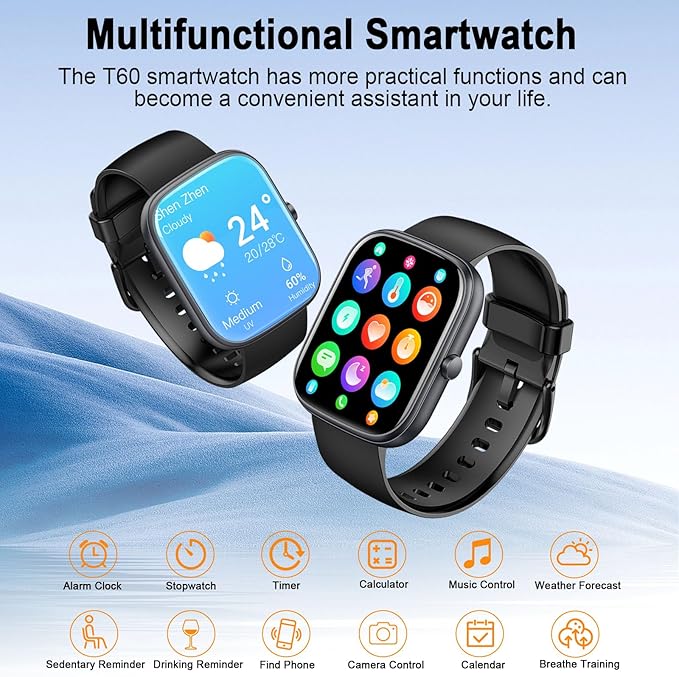 Smart Watch (Answer/Make Call), 2025 HD 1.91" Smartwatch for Men Women, 112+ Sports Modes Fitness Activity Tracker, Calories/Heart Rate/Sleep Monitor, IP68 Waterproof Step Counter for Android iOS