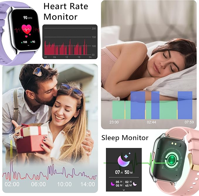 Smart Watch 45mm for Women Men(Dial/Answer Calls), 2.0" Fitness Tracker Watch with Heart Rate/Blood Pressure/Blood Oxygen Monitor for Android iOS