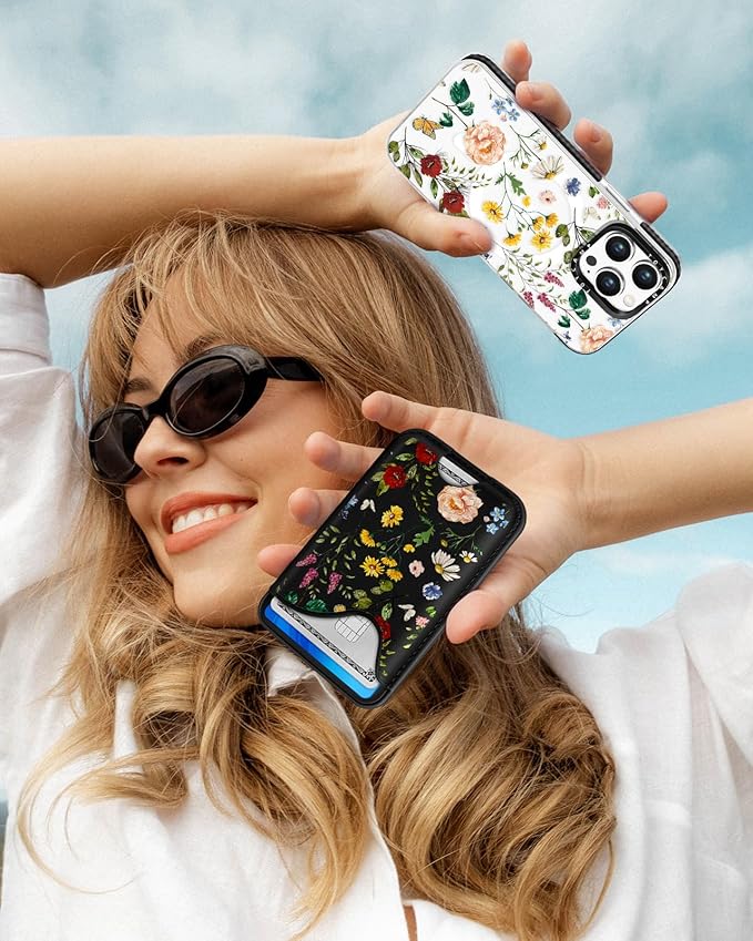 Toycamp for iPhone 14 Pro Max Case - Compatible with Magsafe Credit Card Holder Wallet Magnetic Cute Women Teen Girls Kawaii Girly Unique Flower Floral Design Phone Cover for iPhone 14 Promax