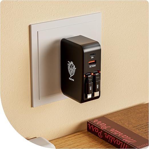 4-in-1 Retractable Wall Charger,35W Ultra-Compact Travel Charger