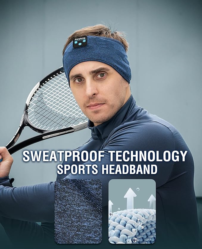 2 Pack Sleep Headphones Bluetooth 5.4 Headband, Wireless Sleeping Headband Headphones with Ultra-Thin Stereo Speaker for Side Sleepers, Sweat Resistant Sport Headband for Workout Yoga Running