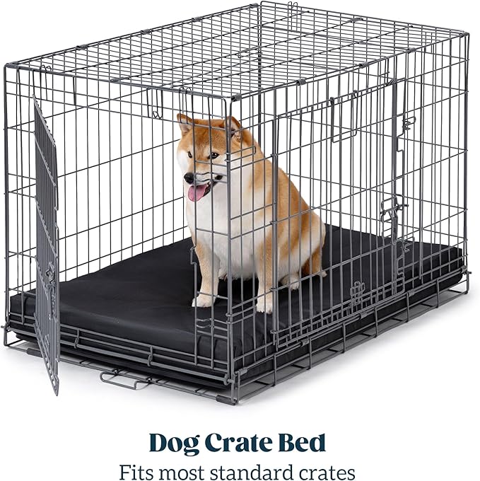 Cybarmour Chew Proof Dog Bed - Orthopedic Indestructible Dog Crate Pad - Outdoor Waterproof Kennel Mat for Aggressive Chewers - Extra Large Breeds & Fits 48-Inch Crate - 47"x29", Black
