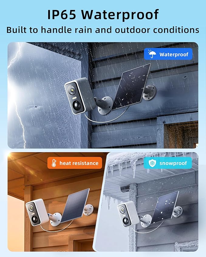 2K/3MP Solar Camera Outdoor Wireless- Outdoor Camera Wireless, 24/7 Protection, 2-Way Audio, AI Motion Detection, Solar/Battery Powered Spotlight Color Night Vision Used for Home Security