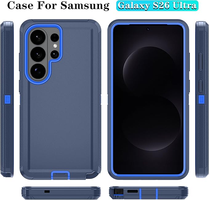 ONOLA Phone Case for Samsung Galaxy S26 Ultra Case with HD Screen Protector, Heavy Duty Shockproof & Dropproof 3-Layer Cover Phone Case for Galaxy S26 Ultra 6.9'',DarkBlue