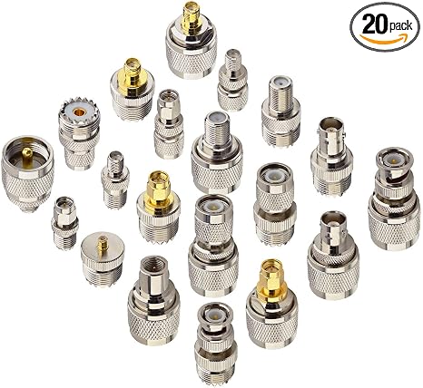 onelinkmore 20-Piece UHF Adapter Kit, PL-259/SO-239 to SMA, BNC and TNC