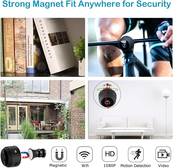 WiFi Camera Night Vision - Motion Detection Nanny Cameras - Small Wireless Camera for Pet/Nanny Monitor Pan/Motion Detection - HD 1080P