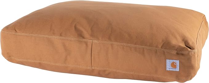 Carhartt Durable Canvas Pet Bed, Water Resistant Firm Duck Dog Bed, Carhartt Brown, Medium