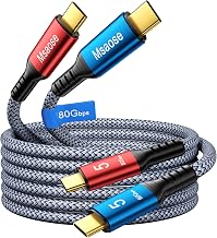 Braided Thunderbolt 5 Cable 4FT 2Pack Compatible, 8K@165Hz, 4K@540Hz, 80Gbps, 120Gbps BW, 240W PD for Thunderbolt 4/5, Mac mini, Razer Blade, MacBook Pro M4 M5, iPhone 17, USB4 2.0 - Image 1