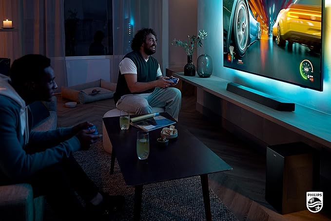 PHILIPS B8907 Soundbar 3.1.2 with Wireless Subwoofer, Dolby Atmos, Play-Fi Compatible