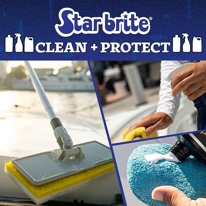 STAR BRITE Heavy Duty Boat Bottom Cleaner - Remove Tough Deposits, Scum Lines & Rust Stains Quickly & Easily from Boat Hull - Safe for Fiberglass, Wood, Iron & Painted Surface