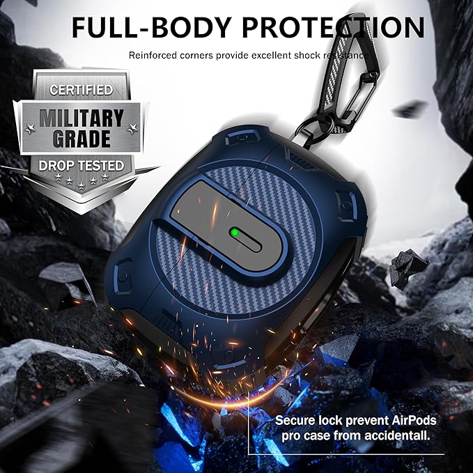 RFUNGUANGO for AirPods Pro 2nd Generation Protective case, 2024 New Space-Themed Protective case. Compatible with Airpods Pro 1/2 and, Works with MagSafe. [Blue]