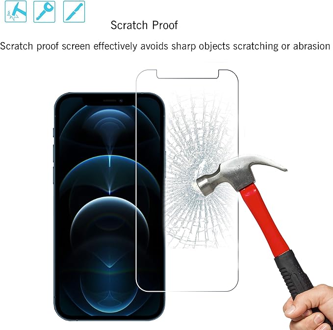 Ailun 2 Pack Screen Protector for iPhone 12 Pro Max [6.7 inch] + 2 Pack Camera Lens Protector, Case Friendly Tempered Glass Film,[9H Hardness]- HD