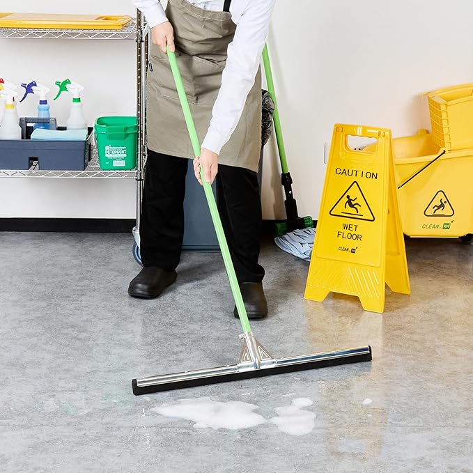 Restaurantware-SQUEEGEE ONLY: Clean Tek Professional 29.92 Inch Floor Squeegee, 1 Broom With Double Rubber Blade - Handle Sold Separately, Heavy-Duty, Steel Wiper For Concrete Floor