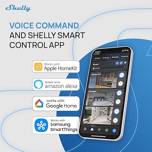 Shelly 2PM Gen4 | Wi-Fi, Zigbee & Matter 2-Channel Smart Relay Switch with Power Metering | Home Automation | Alexa, SmartThings, Google Home, Apple HomeKit Compatible | Roller Shutters Control