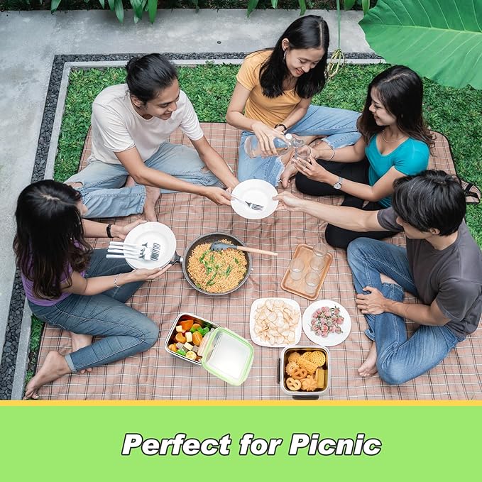 4 Pack Stainless Steel Sandwich Containers with Lids 25.4 oz Metal Food Container for Lunch Boxes with Airtight Silicone Seal for Sandwiches and Snacks (Black, Green)