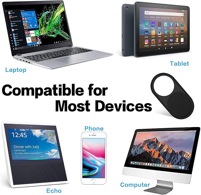 imluckies 6 Pack Webcam Cover Slide, 0.023 inch Ultra-Thin Metal Camera Cover for Laptop, MacBook Pro, MacBook Air, iPad Pro, iMac, Computer, PC, Privacy Covers