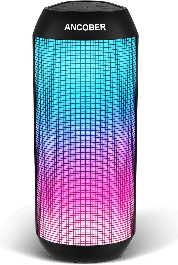 Bluetooth Speaker, 20W HD Stereo Loud Sound, Portable Wireless, RGB Light, 36H Playtime, TWS Surround Pairing, IPX4 Waterproof, BT5.3, Built-in Mic, for Outdoor, Home, Party, Camping, Electronic Gifts