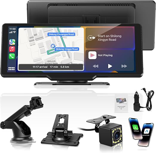 10.26" Wireless Carplay Screen for Apple CarPlay&Android Auto,Backup Camera