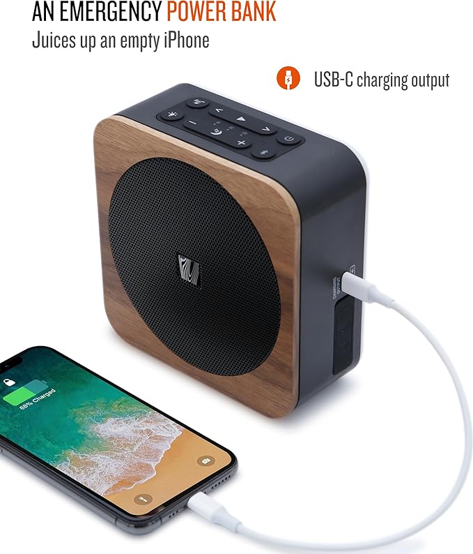 Soundfreaq Sound Spot II SFQ-18: Portable Bluetooth Speaker with Powerful Bass, Nature Sounds, Ambient Light, and Speakerphone (Black)