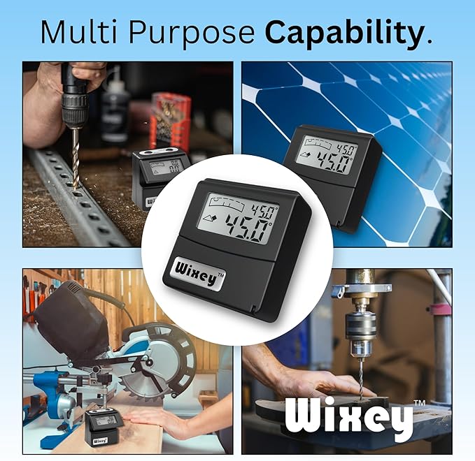 Wixey Digital Angle Gauge w/Flip-Out Display–Easy-to-Read Magnetic Digital Angle Finder for Setting The Angles of Jointer Fences & More – Perfect Ultra-Precise Measuring Tools for Woodworking Tasks