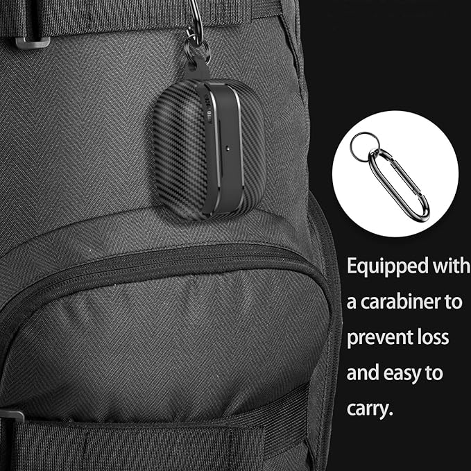 for Hard AirPods Pro 3 Case 2025|Cool Carbon Fiber Air Pods Pro 3 Case (Model A2700/A2931)|with Keychain|Airpod 3 Pro Cases for Man(Black)