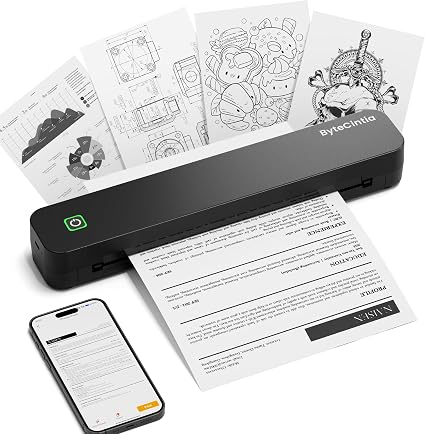 C80 Portable Printers Wireless for Travel, Inkless, Black
