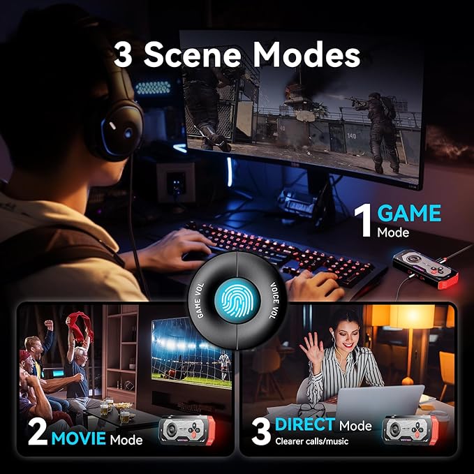 VENTION 7.1 Gaming DAC External USB Sound Card, 7.1 Virtual Surround Sound Blaster, 24bit/192KHz, RGB Light System, Gaming Audio Amplifier Compatible with PS5, PS4, Xbox, Nintendo Switch, PC, Headset