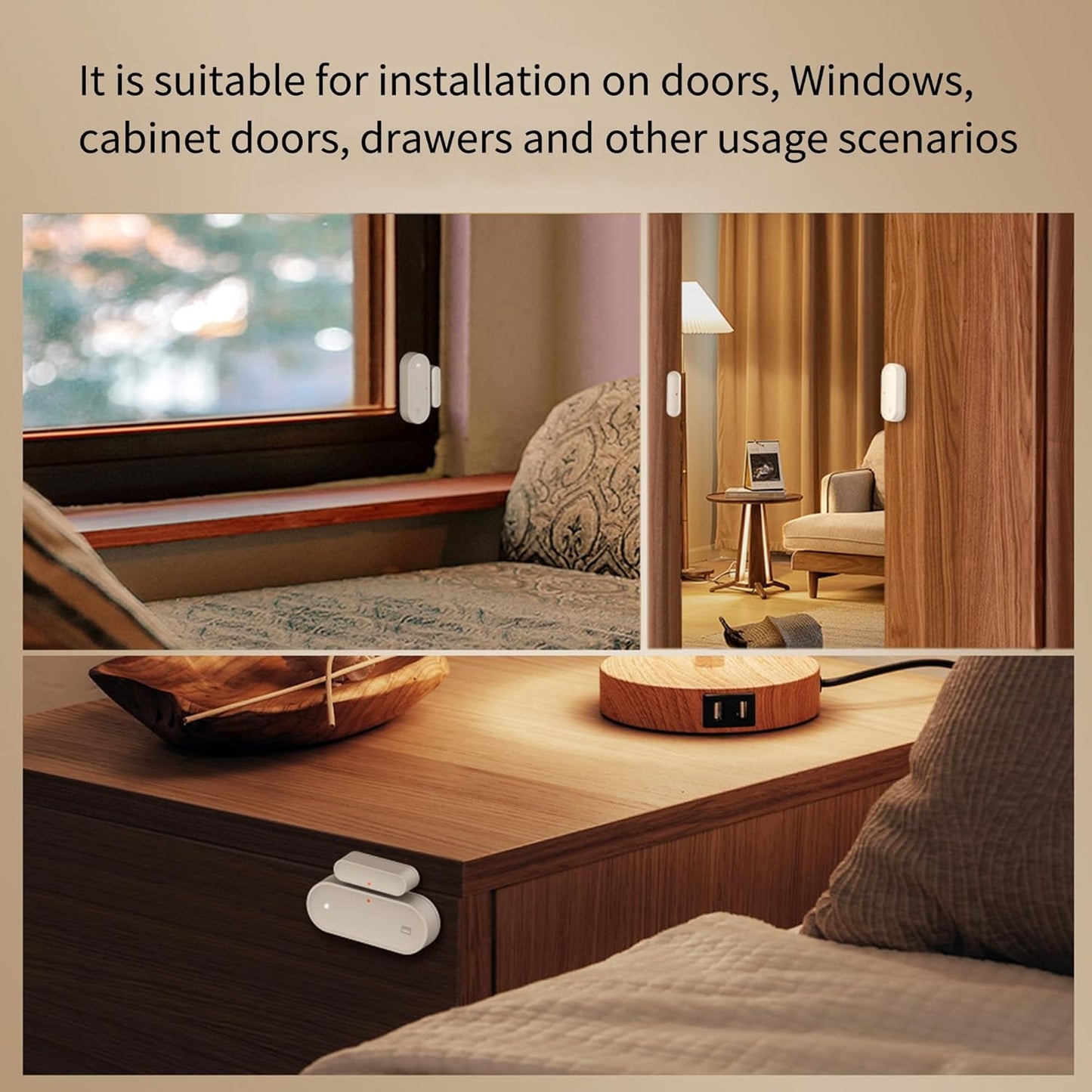 Smart WiFi Door & Window Sensor – Wireless Magnetic Alert, Alexa & Google Home