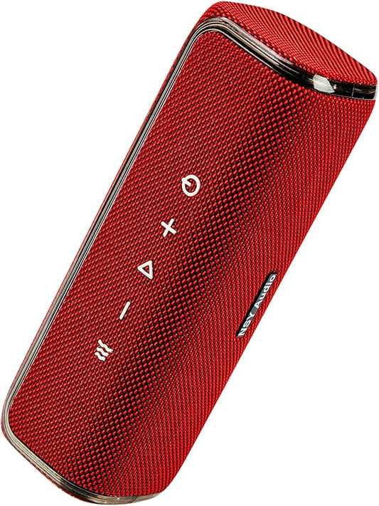 IPX7 Waterproof Wireless Outdoor Speaker, Portable Bluetooth Speake, 25H Playtime, LED Lights, TWS Pairing for Beach, Pool Parties, Shower, Valentine's Day Gift, Red