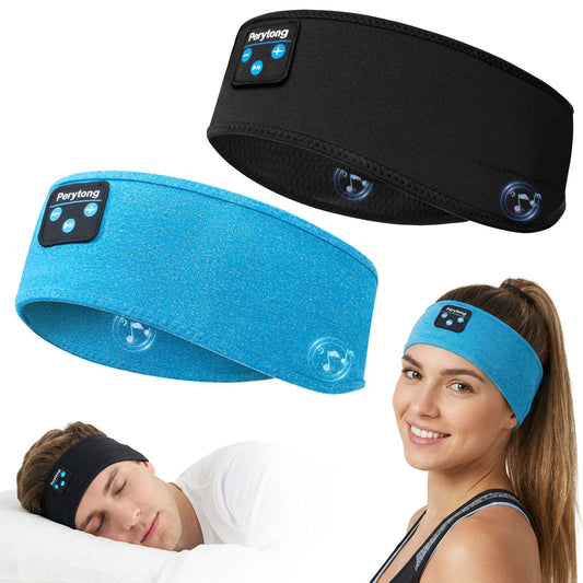 Perytong 2 Pack Sleep Headphones Headband for Men Women, Bluetooth 5.4 Sleeping Headband Headphones with HD Speakers, Wireless Headphones for Side Sleepers