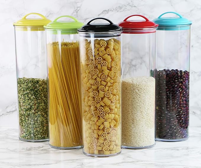 Calypso Basics by Reston Lloyd Acrylic Storage Canisters, Spaghetti, Plum