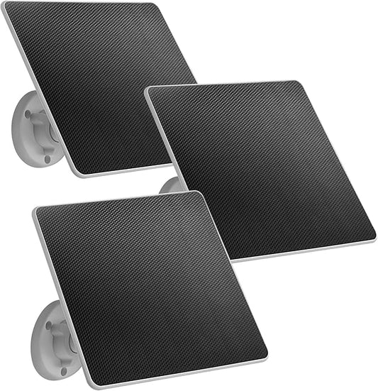 LIYVZ 6W Solar Panel for Security Camera Outdoor USB-C & Micro-USB 3 Pack, IP66 Waterproof, 360° Adjustable Bracket, 10ft Cable, Continuous Solar Power for Rechargeable Battery Cameras