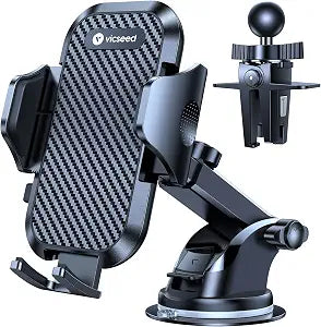 VICSEED 2026 Ultimate Sturdy Car Phone Holder [Upgraded 95+LBS Strongest Suction] Universal Long Arm Cellphone Mount for Car Dashboard Windshield Vent Truck Boat for iPhone 18 17 16 Pro Max & Android