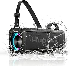 Hupoaf Speaker Bluetooth Wireless, 120W(Peak) Loud Outdoor Speaker with Deep Bass, IPX7 Waterproof, 20000mAh Power Bank/TWS/Portable Strap/EQ/Lightshow, Portable Speaker for Party/Camping/Beach/Garage - Image 1