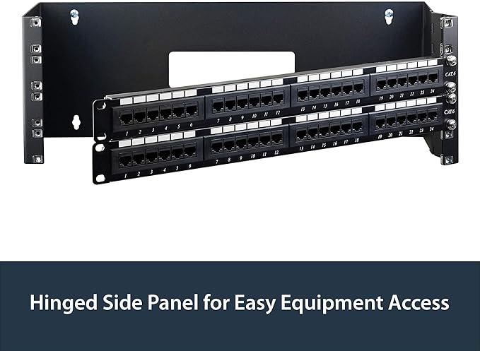 StarTech.com 4U Hinged Wall Mount Patch Panel Bracket - 6 inch Deep - 19" Patch Panel Swing Rack for Shallow Network Equipment- 33lbs (WALLMOUNTH4)