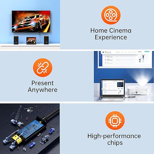 Mini DP to HDMI Cable 6Ft, 4K@60Hz, Compatible with MacBook Pro/Air, Surface, PC, TV, Projector, Plug and Play, Supports Windows/macOS/Linux