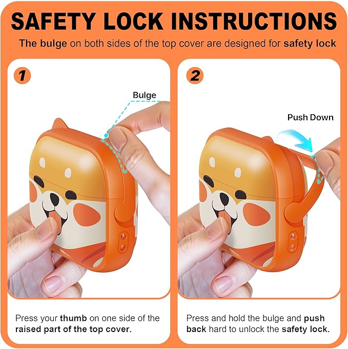 RFUNGUANGO AirPods Pro Case for Women Girly Cat Case with Lock, Phone Stand, Keychain & Cleaner Kit, Compatible with Apple Airpods Pro 2nd/1st Generation Case Cover, Orange Cute Dog