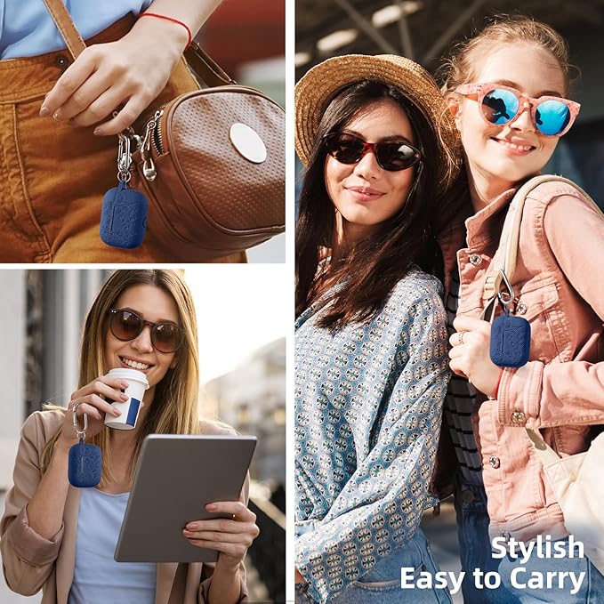Lerobo for Airpod Pro Case 2nd 1st Generation Case USB C, Cute Flower Engraved Soft Silicone Cover Compatible with Apple AirPod Pro/Pro 2 Case, Full Protective, Front LED Visible, Midnight Blue