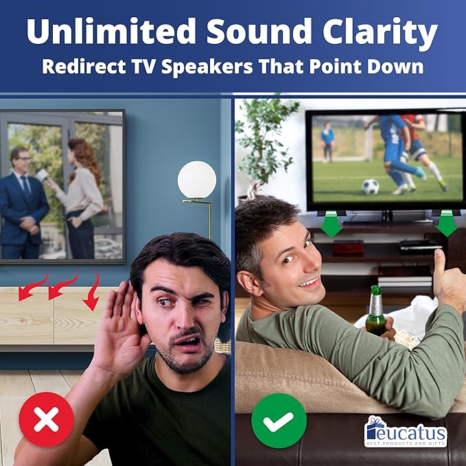 EUCATUS BEST PRODUCTS & GIFTS TV Speaker Passive Amplifier Set: Redirect Home Theater Sound Toward You, Not The Floor. Improve Sound Clarity. Great for Moms, Dads, Audiophiles, Seniors