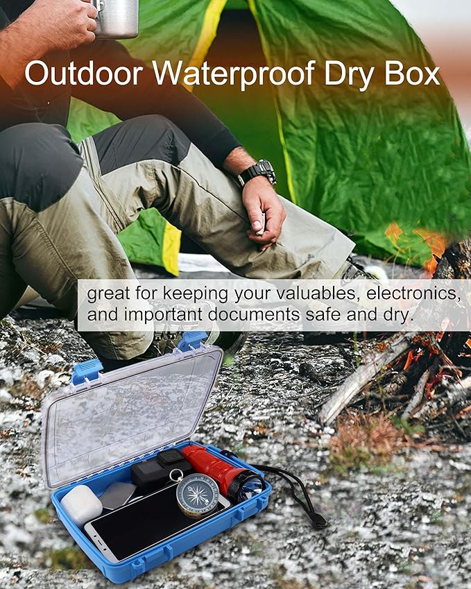 Waterproof Dry Box Watertight Storage Box Waterproof Drybox for Kayak & Boat Waterproof Containers Dry Storage Box Floating Carrying Dry Tackle Box with Rope