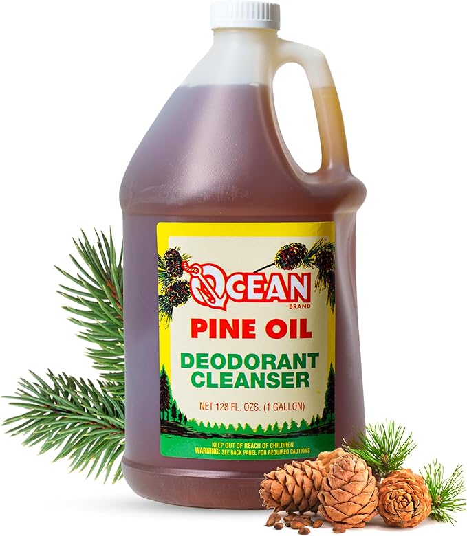 Ocean Pine Oil Cleaner Concentrate, 65% Pine Oil Deodorizer, All-Purpose Household Cleaner for Floors, Kitchen, Bathroom, Laundry, Grease & Odor Removal (1, 128 fl oz)