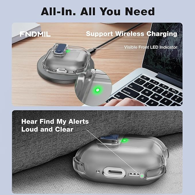 Clear Case for AirPods 4 Case Cover with [Lock Safety & Pop Up][Military Shockproof] Anti-Yellow Transparent Soft TPU Wireless Charging for AirPods 4th Generation Case with Keychain,Clear Black