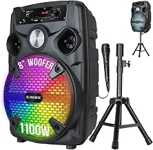 Audiobox Bluetooth Party Speaker with Stand & Wired Microphone, 8" Woofer - Image 1
