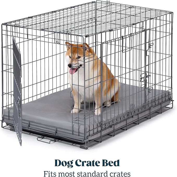 Cybarmour Chew Proof Dog Bed - Orthopedic Indestructible Dog Crate Pad - Outdoor Waterproof Kennel Mat for Aggressive Chewers - Extra Large Breeds & Fits 48-Inch Crate - 47"x29", Limestone